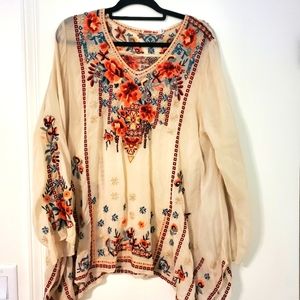 Johnny Was Cream Blouse Size m